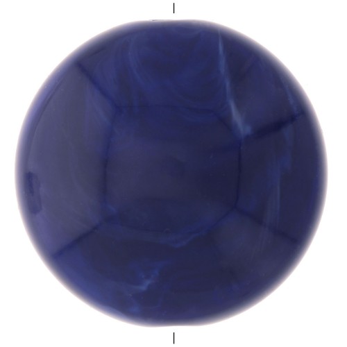 Disco redondo de resina opaca 25 mm - Bleu marine marbré x1