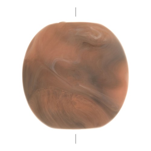 Disco cuadrado redondo de resina opaca 25 mm - Saumon marbré x1