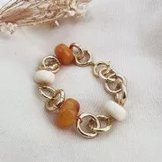 Cuenta arandela de resina opaca 14x8 mm - Ecru x1