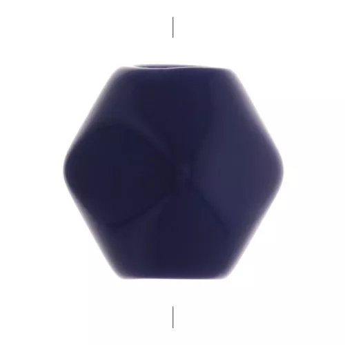 Cuenta en forma de diamante con efecto facetado en resina 10x9 mm - Bleu foncé x1