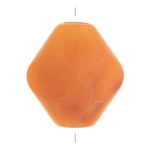 Cuenta efecto diamante facetada de resina translúcida 16x14 mm - Mármol albaricoque x1