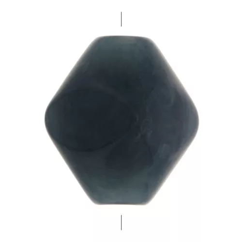 Cuenta en forma de diamante con efecto facetado e 16x14mm - Bleu pétrole marbré x1