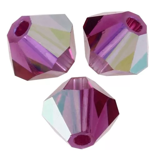 Tupis de Cristales de Preciosa 4 mm-MC Bead Rondell - Fuchsia AB X30
