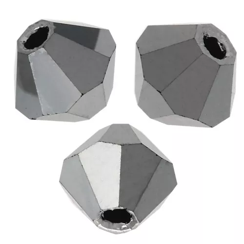 Tupis de Cristales de Preciosa 4 mm-MC Bead Rondell - Jet Light Hematite Full X30