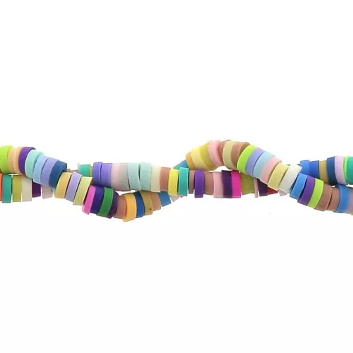 Cuentas arandalas Heishi 3x1 mm - Multicolor pastel x39cm