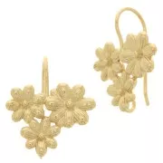 Ganchos pendientes flores 19x16 mm anilla abierta Chapado de Oro 3 micras x2
