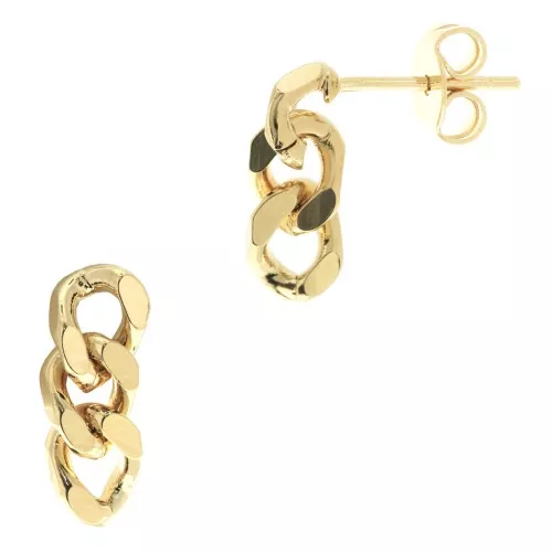 Ganchos pendientes pulsera 14x5 mm- Chapado de Oro 3 micras x2