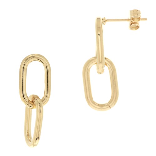 Ganchos pendientes design 26mm- Chapado de Oro 3 micras x2