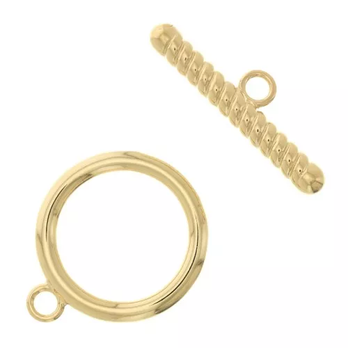 Cierre T 20 mm - bara - Chapado de Oro 3 micras x1