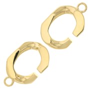 Cadena de brazalete efecto gemelo 39 mm - Chapado de Oro 3 micras x1