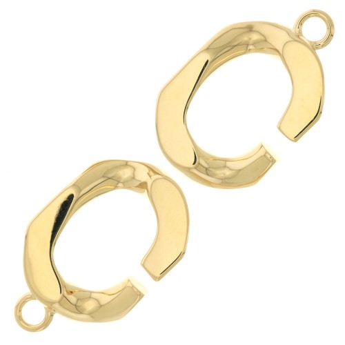 Cadena de brazalete efecto gemelo 39 mm - Chapado de Oro 3 micras x1