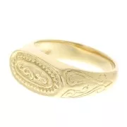 Anillo sello grabado para mujer talla 54 Chapado de Oro micras