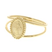 Anillo doble hilo ovalado Virgen para mujer talla 50 Chapado de Oro 3 micras x1|raw }}