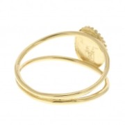 Anillo doble hilo ovalado Virgen para mujer talla 56 Chapado de Oro 3 micras x1