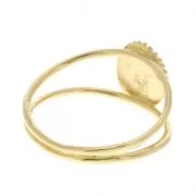 Anillo doble hilo ovalado Virgen para mujer talla 56 Chapado de Oro 3 micras x1