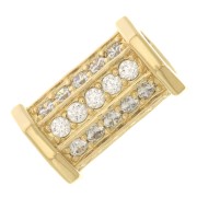 Cuenta cilindro con óxido de zirconio 15x9.5 mm - Crystal - Chapado de oro 3 micras x1