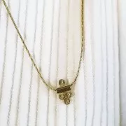 Tubo de perlas con 4 pequeños redondos rayas 12x7 mm - Chapado de oro 3 micras x1