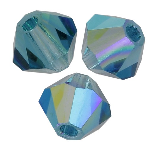 Tupis de Cristales de Preciosa 4 mm-MC Bead Rondell - Capri Blue AB 2x x30