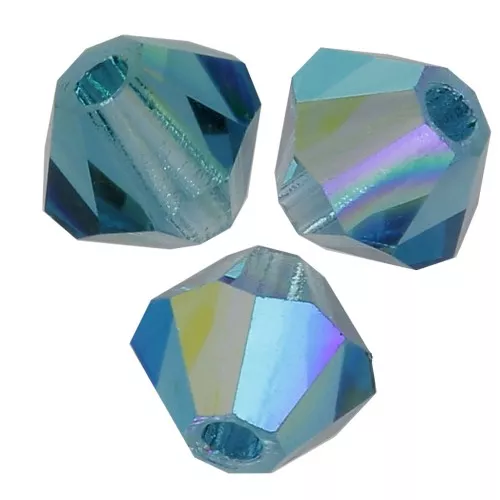 Tupis de Cristales de Preciosa 4 mm-MC Bead Rondell - Capri Blue AB 2x x30