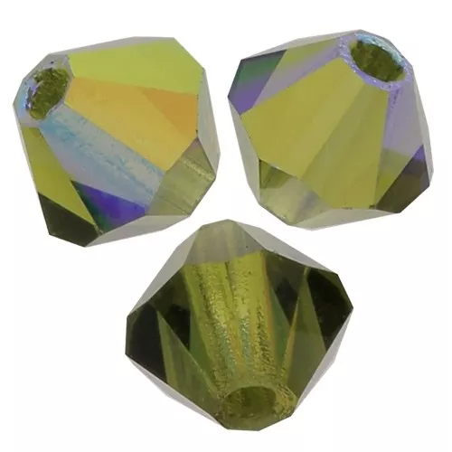 Tupis de Cristales de Preciosa 4 mm-MC Bead Rondell - Olivine AB x30