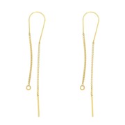 Ganchos pendientes eslabones Vénitienne 4cm & 5cm - Plateado 925 chapado oro x2|raw }}