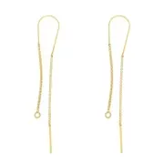 Ganchos pendientes eslabones Vénitienne 4cm & 5cm - Plateado 925 chapado oro x2