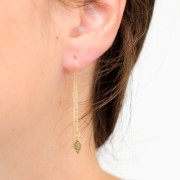 Ganchos pendientes eslabones Vénitienne 4cm & 5cm - Plateado 925 chapado oro x2