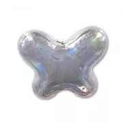 Mariposa de cerámica 12x15 mm Grís irisado x1