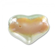 Corazón de cerámica 21 mm Oasis Green irisado x1