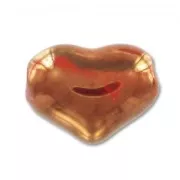 Corazón de cerámica 21 mm Gold Red irisado x1