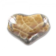 Corazón de cerámica 21 mm Cappuccino marmolizado irisado x1