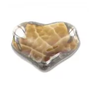 Corazón de cerámica 21 mm Cappuccino marmolizado irisado x1