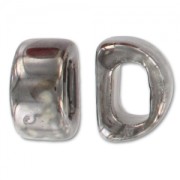 Pasante de cerámica 18x10 mm Cream Silver Irisado x1