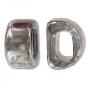 Pasante de cerámica 18x10 mm Cream Silver Irisado x1