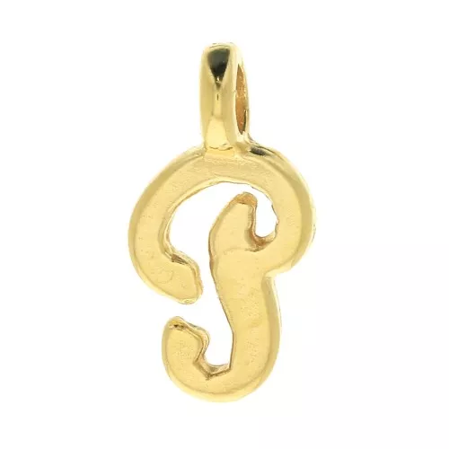 Dije letra alfabeto 10 mm - fuente cursiva - P - Chapado de Oro 3 micras x1