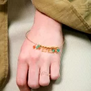 Dije letra alfabeto 10 mm - fuente cursiva - R - Chapado de Oro 3 micras x1