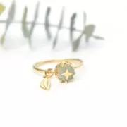 Anillo fino martillado para cabuchón 6 mm - Talla 57 - de Plata 925 x1