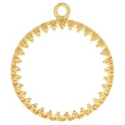 Colgante redondo trabajado para cabujón plano de 20 mm - Dorado 3 micras x1