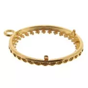 Colgante redondo trabajado para cabujón plano de 20 mm - Dorado 3 micras x1