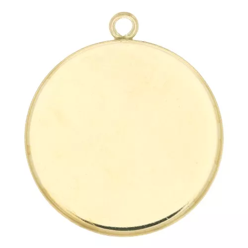 Colgante redondo para cabuchón fondo plano 20 mm - Gold Filled x1