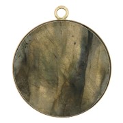 Colgante redondo para cabuchón fondo plano 20 mm - Gold Filled x1