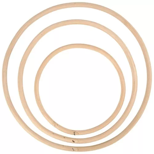Surtido de 3 círculos de bambú para atrapasueños y decoración - Natural