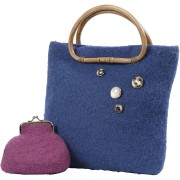 Asa media redonda de bambú 20x13 cm para bolsa - Natural x1