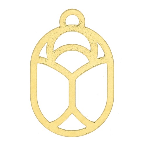 Escarabajo calado 10x7 mm - producido por Perles & Co - Dorado con oro fino x1