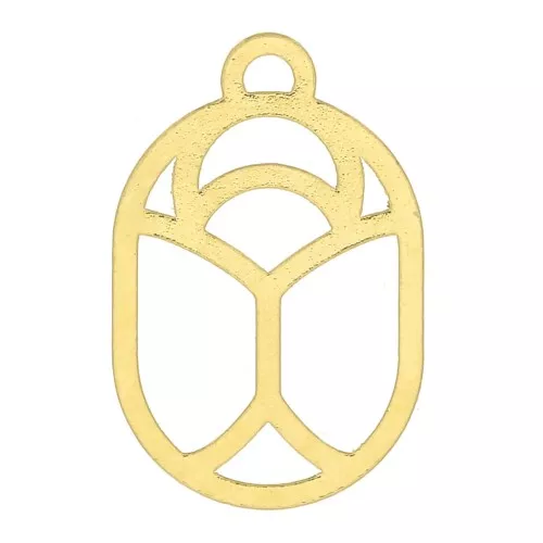 Escarabajo calado 10x7 mm - producido por Perles & Co - Dorado con oro fino x1