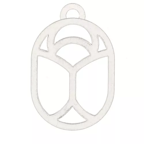 Escarabajo calado 10x7 mm - producido por Perles & Co - Chapado en plata fina x1
