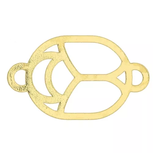 Escarabajo calado 10x7 mm - producido por Perles & Co - Dorado con oro fino x1