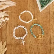 Escarabajo calado 10x7 mm - producido por Perles & Co - Dorado con oro fino x1