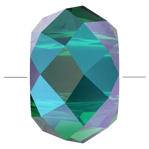 Briolette XL PureCrystal 5042 cuenta arandela 6 mm - Emerald Shimmer 2X x1