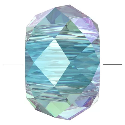 Briolette XL PureCrystal 5042 cuenta arandela 6 mm - Aquamarine Shimmer 2X x1